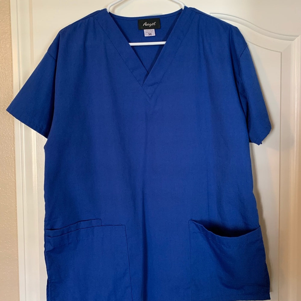 Royal blue scrub top
